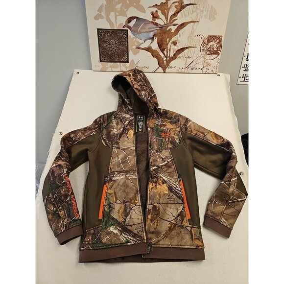 Under Armour Ayton Coldgear Storm Jacket Realtree Camo Med Hunting Hooded